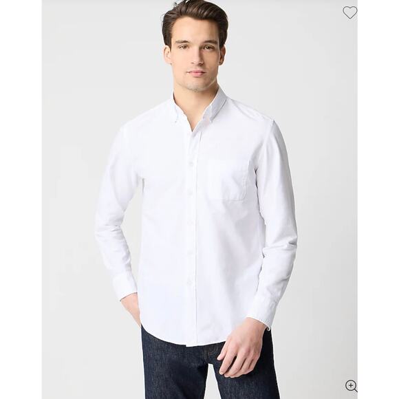 J. Crew Slim flex oxford shirt in White NWT size Large